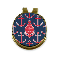 All Anchors Golf Ball Marker - Hat Clip - Gold
