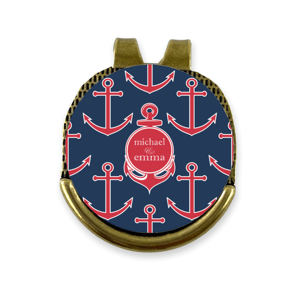 Custom All Anchors Golf Ball Marker - Hat Clip - Gold