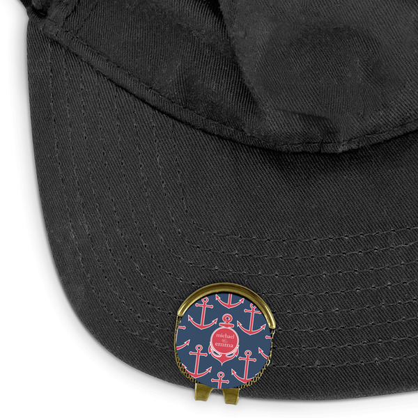 All Anchors Golf Ball Marker Hat Clip - Main - GOLD