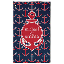 All Anchors Golf Towel - Poly-Cotton Blend - Large w/ Couple's Names