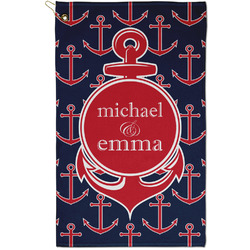 All Anchors Golf Towel - Poly-Cotton Blend - Small w/ Couple's Names