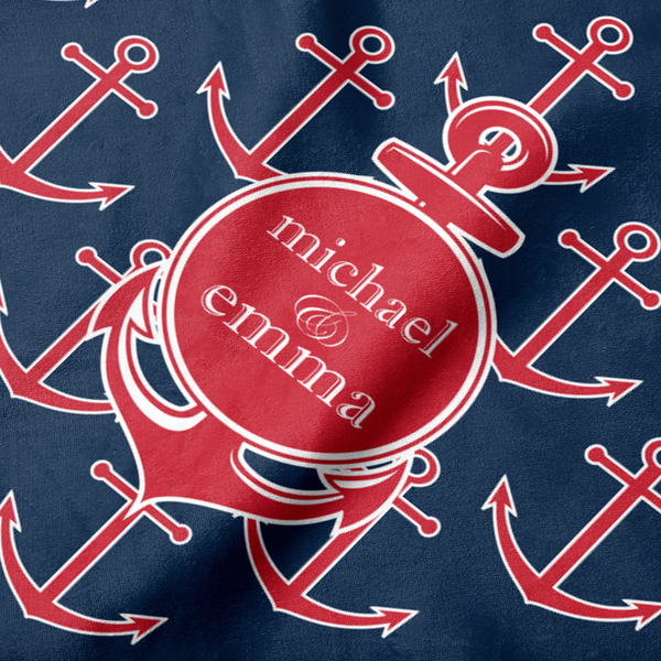 All Anchors Hooded Baby Towel- Detail Close Up