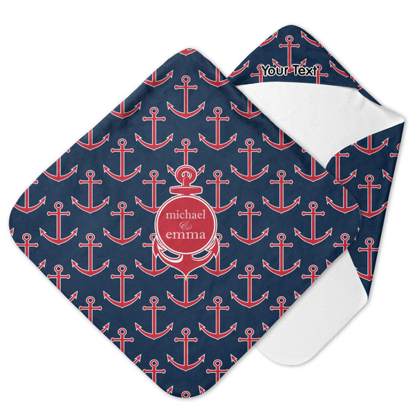 Custom All Anchors Hooded Baby Towel (Personalized)