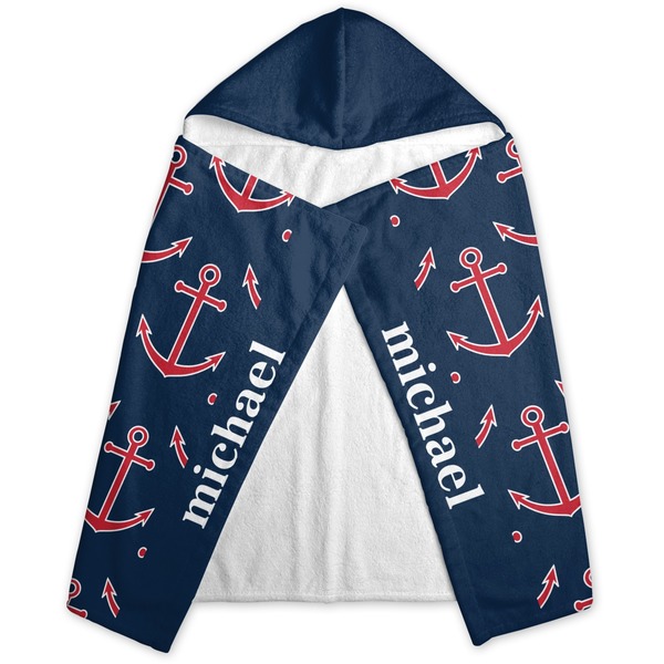 All Anchors Hooded Towel - Folded