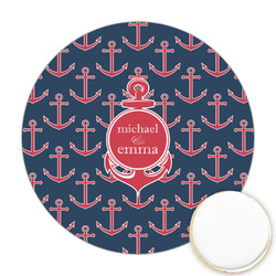 All Anchors Printed Cookie Topper - Round (Personalized)
