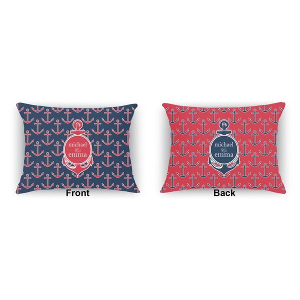 All Anchors  Indoor Rectangular Burlap Pillow (Front and Back)