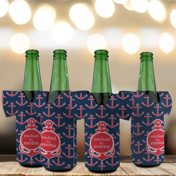 All Anchors Jersey Bottle Cooler - Set of 4 - LIFESTYLE