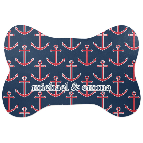 Custom All Anchors Bone Shaped Dog Food Mat (Personalized)