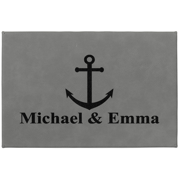 All Anchors Large Engraved Gift Box with Leather Lid - Approval