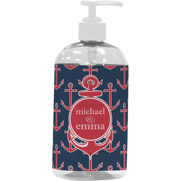 Custom All Anchors Plastic Soap / Lotion Dispenser (16 oz - Large - White) (Personalized)