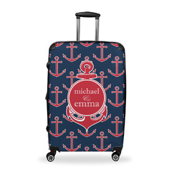 All Anchors Suitcase - 28" Large - Checked w/ Couple's Names