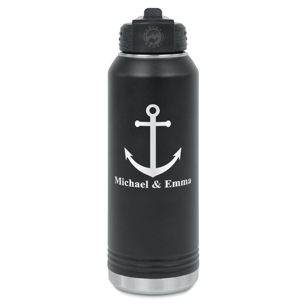 Custom All Anchors Water Bottles - Laser Engraved - Front & Back (Personalized)