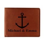 All Anchors Leatherette Bifold Wallet (Personalized)