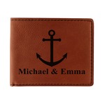 All Anchors Leatherette Bifold Wallet (Personalized)