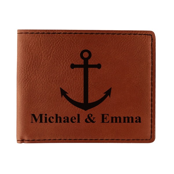 Custom All Anchors Leatherette Bifold Wallet - Single Sided (Personalized)
