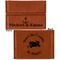 All Anchors Leather Business Card Holder - Front Back