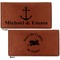 All Anchors Leather Checkbook Holder Front and Back