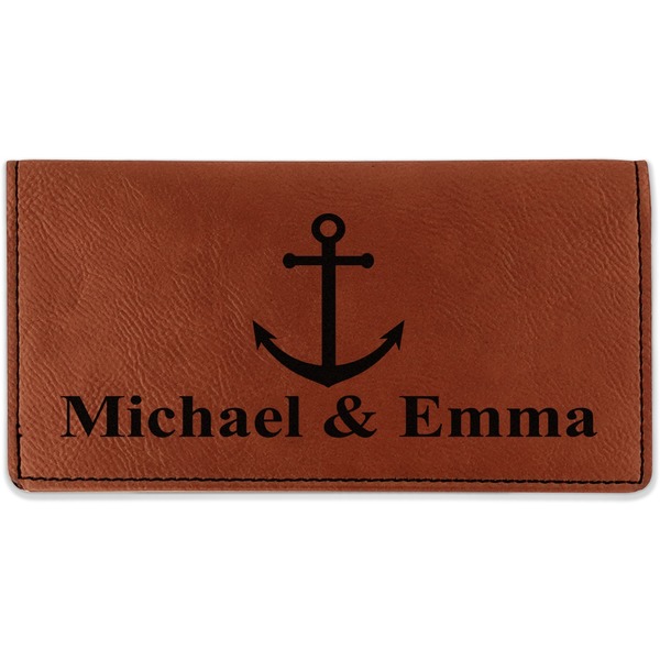 Custom All Anchors Leatherette Checkbook Holder (Personalized)