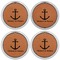All Anchors Leather Coaster Set of 4