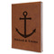 All Anchors Leather Sketchbook - Large - Double Sided - Angled View