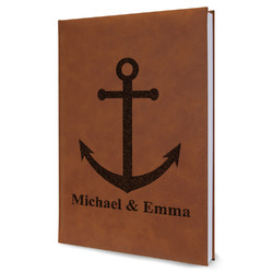 All Anchors Leather Sketchbook - Large - Single Sided (Personalized)
