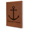 All Anchors Leather Sketchbook - Large - Single Sided - Angled View