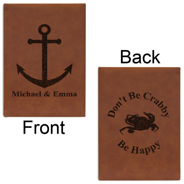 All Anchors Leatherette Journals - Large - Double Sided - Front & Back View