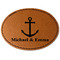 All Anchors Faux Leather Iron On Patch - Oval (Personalized)