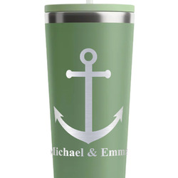 All Anchors RTIC Everyday Tumbler with Straw - 28oz - Light Green - Single-Sided (Personalized)