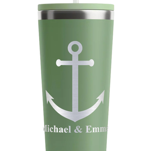 All Anchors Light Green RTIC Everyday Tumbler - 28 oz. - Close Up