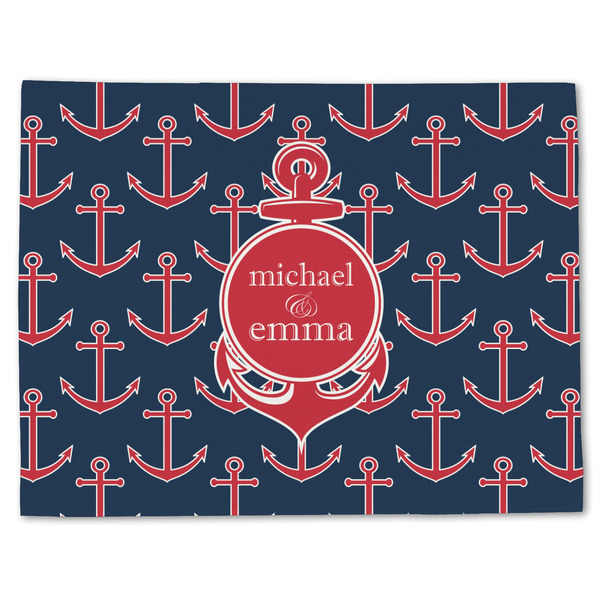 Custom All Anchors Single-Sided Linen Placemat - Single w/ Couple's Names
