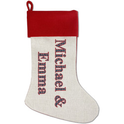 All Anchors Red Linen Stocking (Personalized)