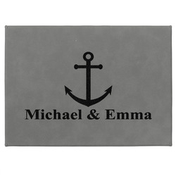 All Anchors Medium Gift Box w/ Engraved Leather Lid (Personalized)