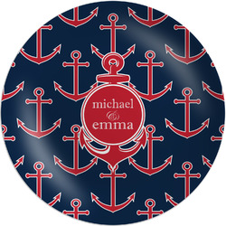 All Anchors Melamine Salad Plate - 8" (Personalized)