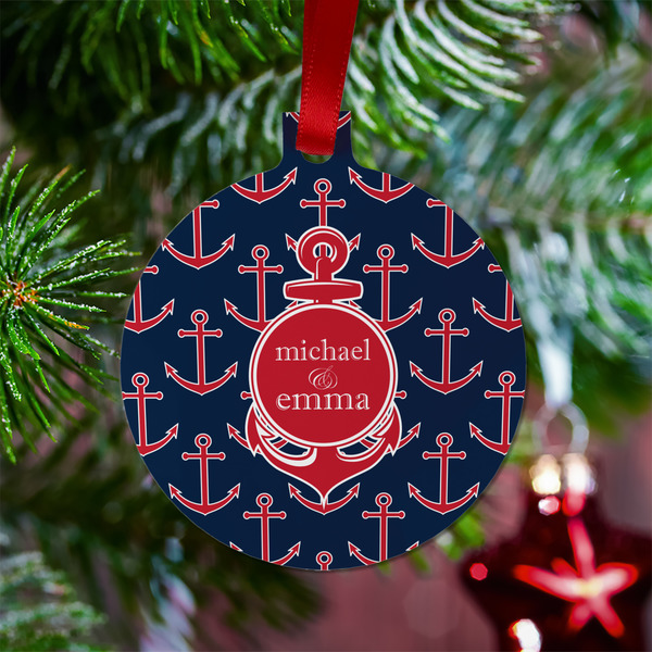 All Anchors Metal Ball Ornament - Lifestyle