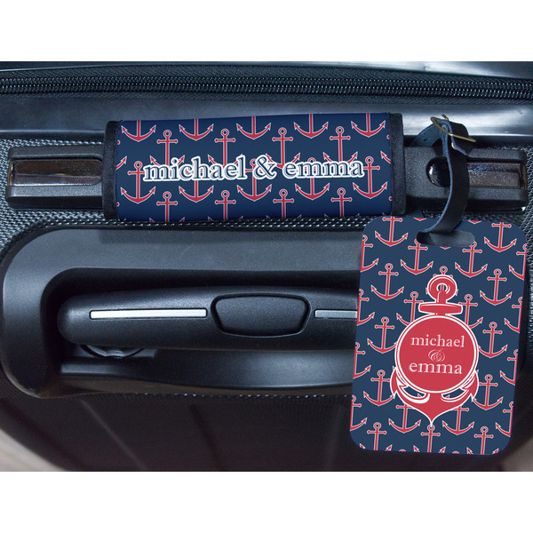 All Anchors Metal Luggage Tag & Handle Wrap - In Context