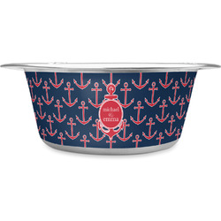 All Anchors Stainless Steel Dog Bowl - Large (Personalized)
