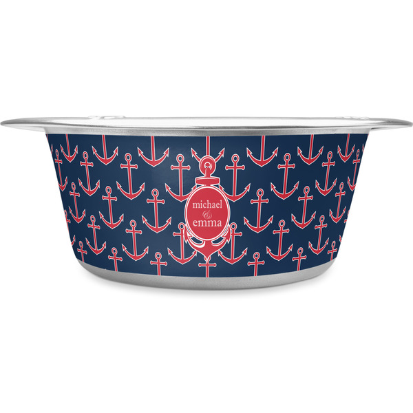 Custom All Anchors Stainless Steel Dog Bowl - Medium (Personalized)