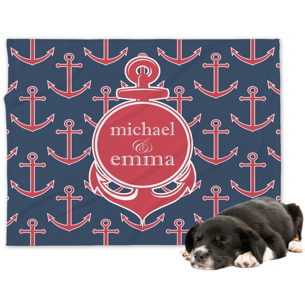 Custom All Anchors Dog Blanket - Large (Personalized)