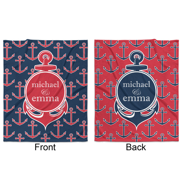 All Anchors Minky Blanket - 50"x60" - Double Sided - Front & Back