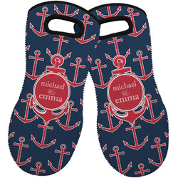 All Anchors Neoprene Oven Mitts - Set of 2 w/ Couple's Names