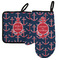 All Anchors Left Oven Mitt & Pot Holder Set w/ Couple's Names