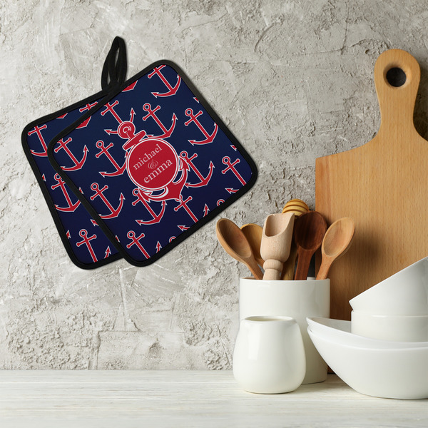 All Anchors Neoprene Pot Holder - Set of 2  LIFESTYLE