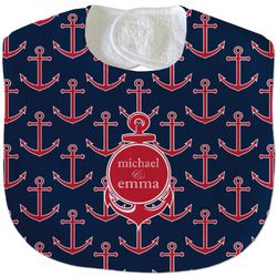 All Anchors Velour Baby Bib w/ Couple's Names