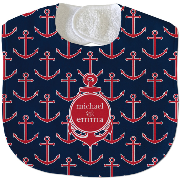 All Anchors New Baby Bib - Closed and Folded