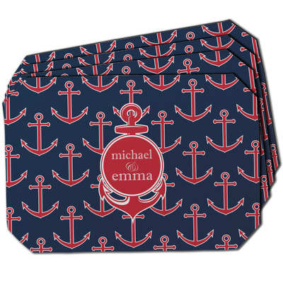 All Anchors Dining Table Mat - Octagon w/ Couple's Names