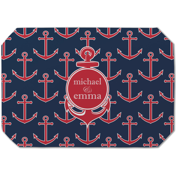 Custom All Anchors Dining Table Mat - Octagon (Single-Sided) w/ Couple's Names