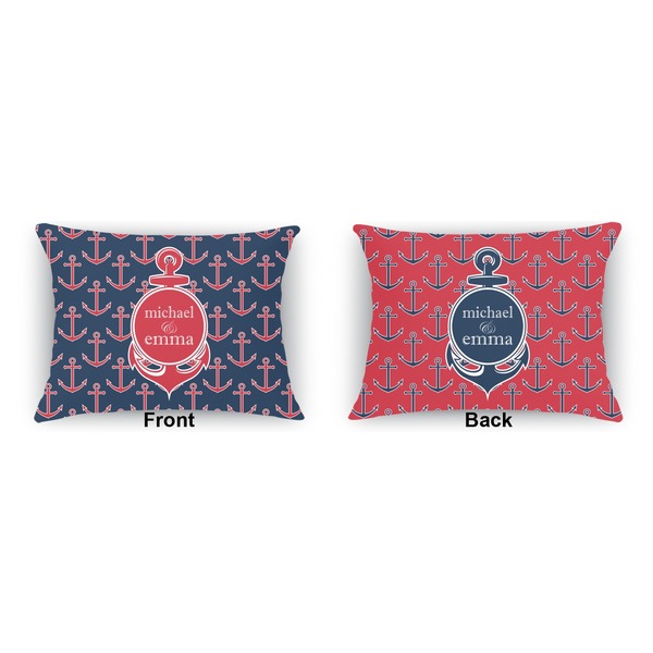 All Anchors  Outdoor Rectangular Throw Pillow (Front and Back)