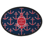 All Anchors Iron On Oval Patch w/ Couple's Names