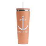 All Anchors RTIC Everyday Tumbler with Straw - 28oz - Peach - Single-Sided (Personalized)